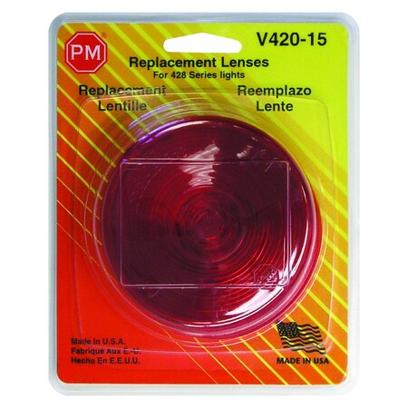 Peterson Red Round License/Stop/Tail/Turn Light Replacement Lens V420-15
